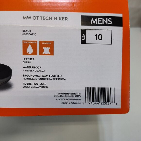 Ozark Trail Tech Hiker Waterproof Leather Outdoor Men's US 10 EUR 43 Shoes NIB - Picture 12 of 12